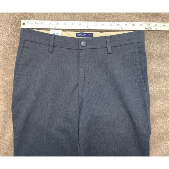 Levis Dockers Pants Mens 31x32 Flat Front Slim Fit Khaki Lux Cotton Flex Twill - Picture 3 of 10
